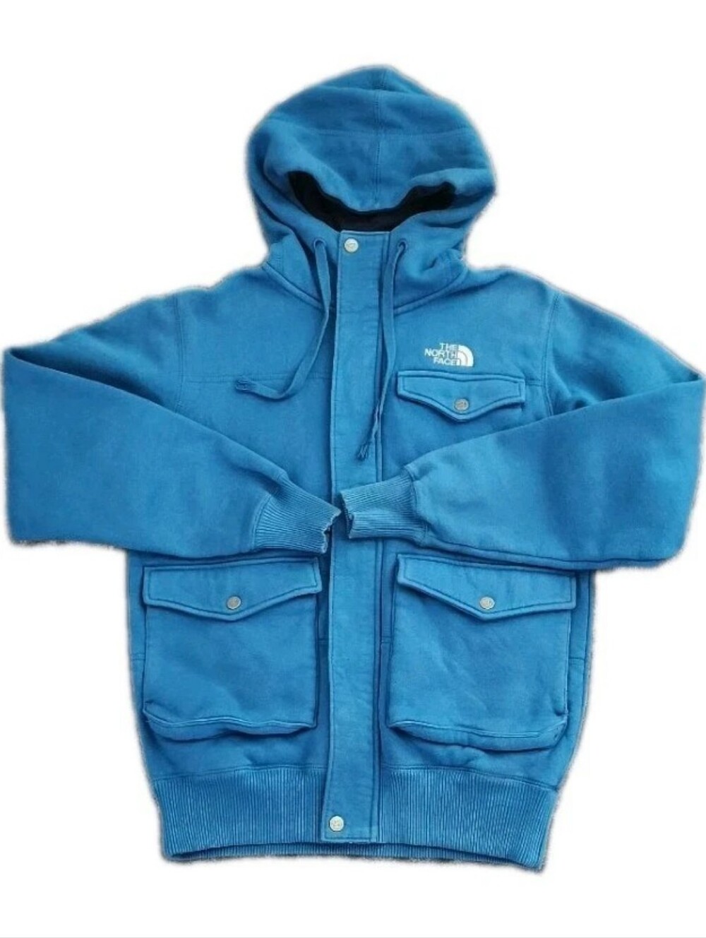 The North Face Blue Full Zip Hoodie Men’s S Fleece Lined Casual Outdoor Jacket